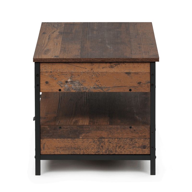 Konferenčný stolík, 100x50cm, MDF old wood, nohy čierny kov