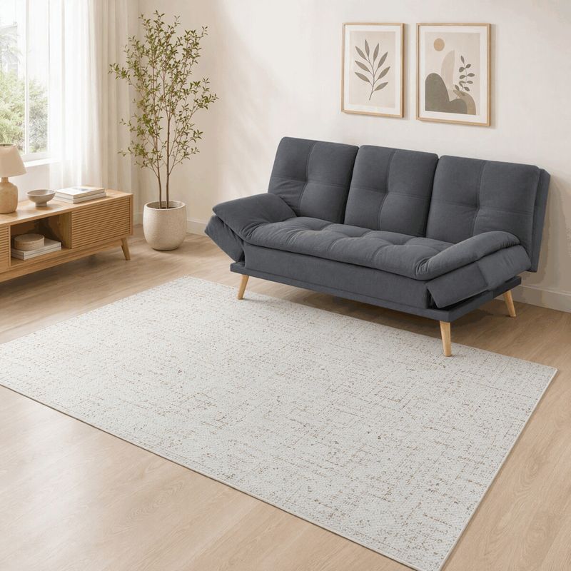 Moderný kusový koberec 160x230, krémový s efektom prešívania