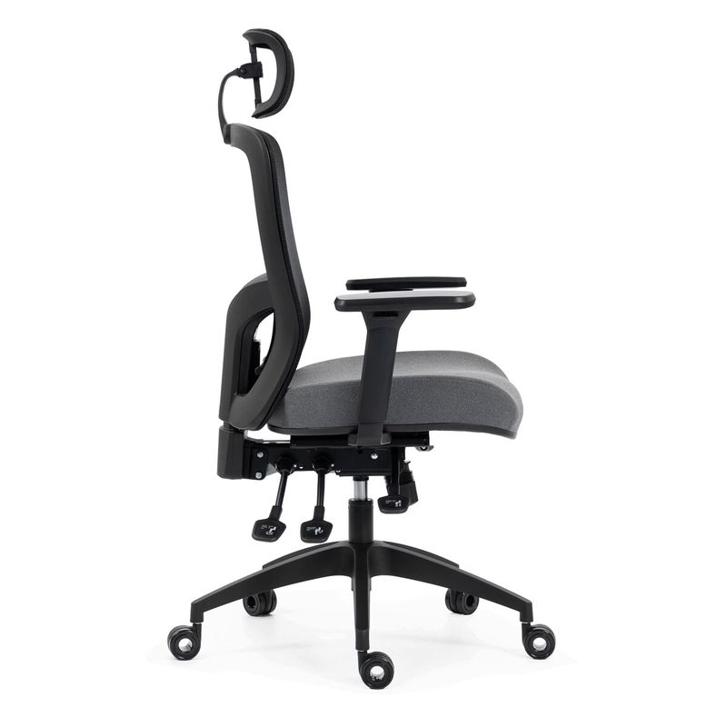 Ergonomická kancelárska stolička sivá, sieťované operadlo, 120 kg