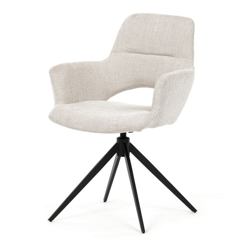 Jedálenský set so 4 stoličkami, 160x90cm, krémová látka, masív dub