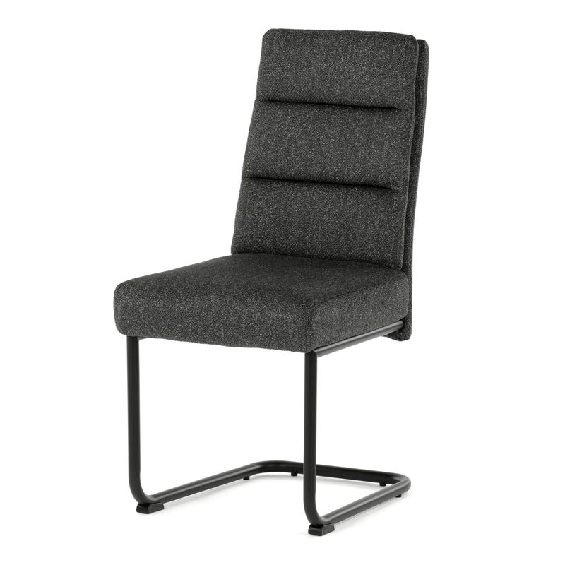 Jedálenský set so 4 stoličkami, 180x90cm, sivá látka, dýha orech