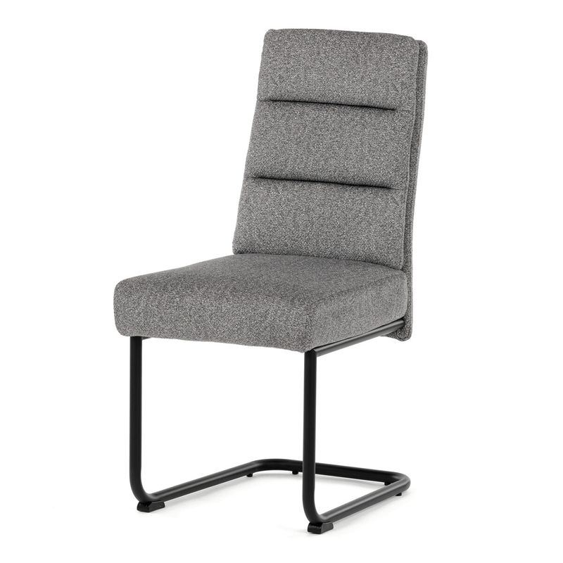 Jedálenský set so 4 stoličkami, 180x90cm, sivá látka, dýha orech