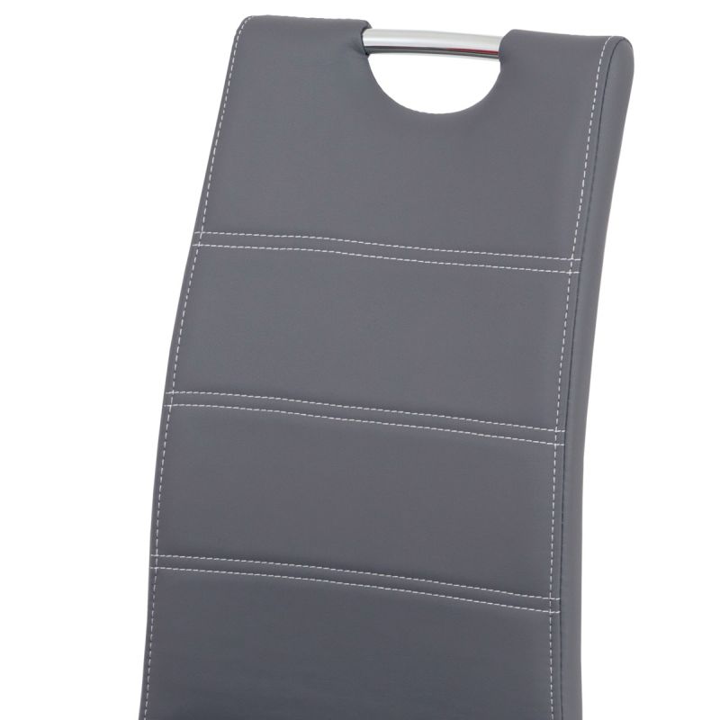 Jedálenská stolička v modernom štýle zo sivej ekokože