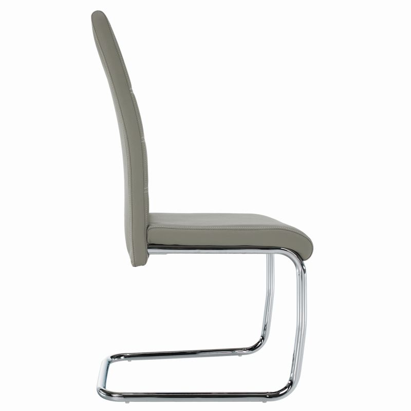 Moderná jedálenská stolička svetlosivá, svetlé šitie