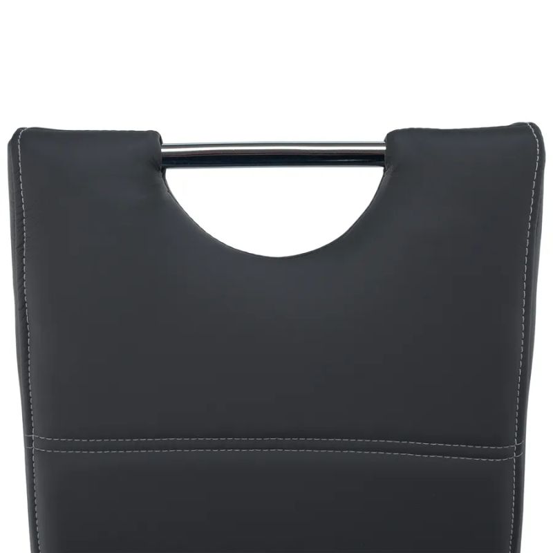 Moderná jedálenská stolička tmavosivá, svetlé šitie