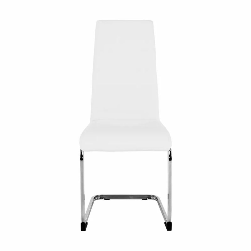 Dokonalá jedálenská stolička v bielej ekokoži