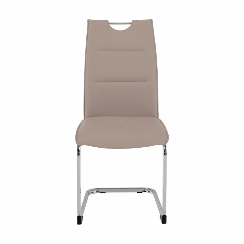 Štýlová jedálenská stolička v svetlohnedej ekokoži