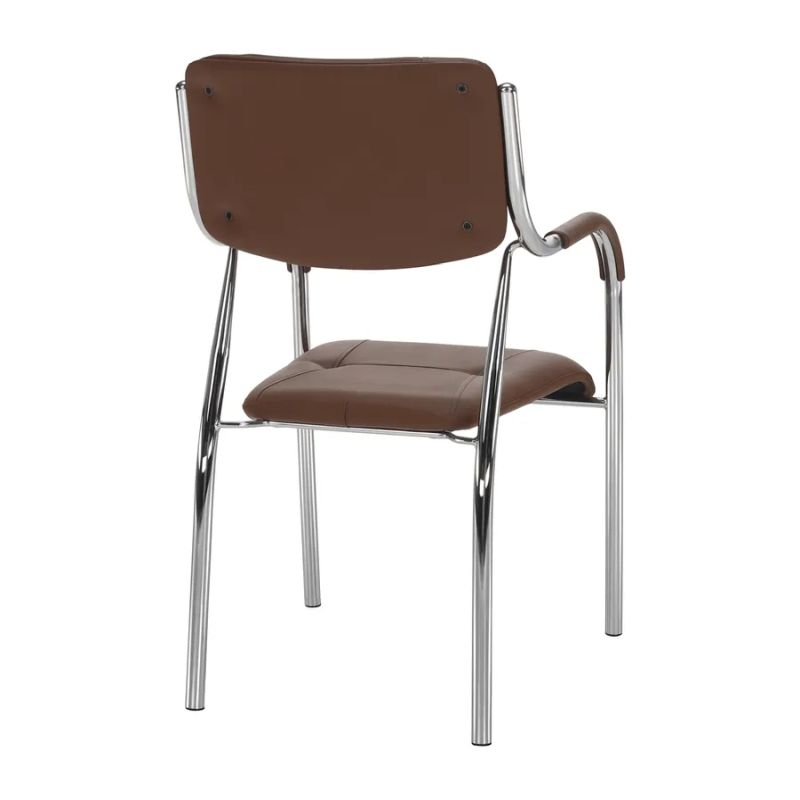 Stohovateľná stolička, hnedá ekokoža
