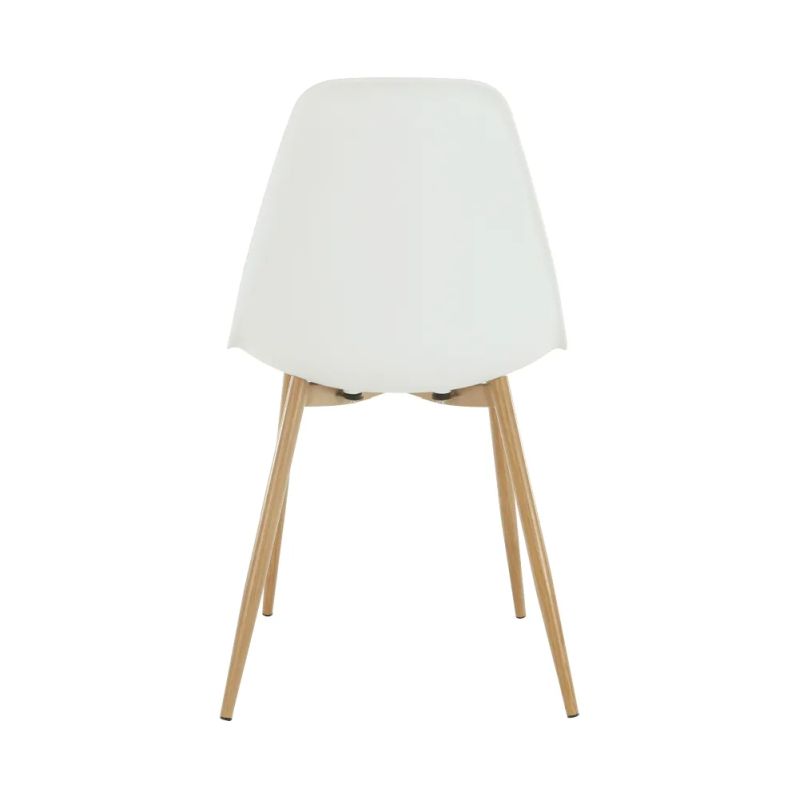 Stolička biely plast, nohy v prírodnej farbe