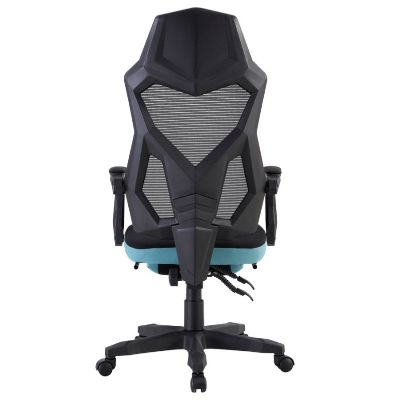 Pohodlné herné kreslo s  výsuvnou podnožou čierna/neomint