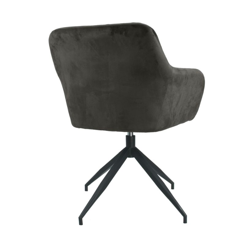 Moderná a pohodlná otočná stolička, hnedá Velvet látka