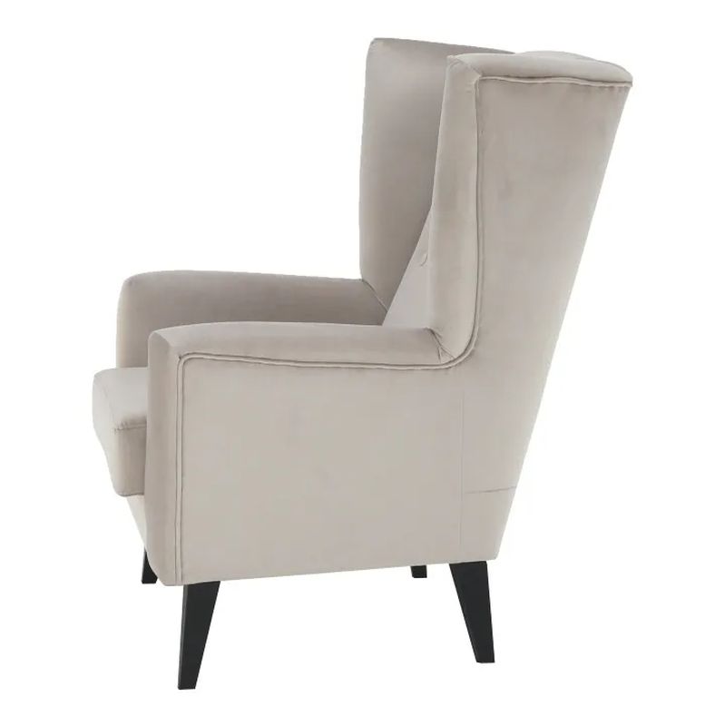 Kreslo-ušiak s vysokým operadlom, krémové