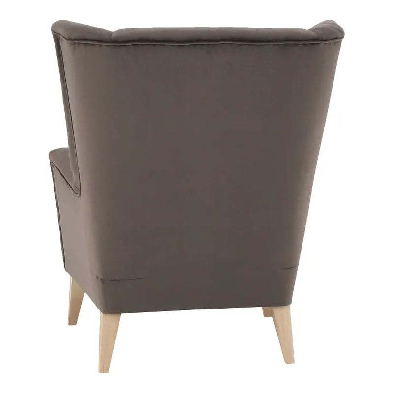 Kreslo-ušiak s vysokým operadlom, taupe-sivohnedé