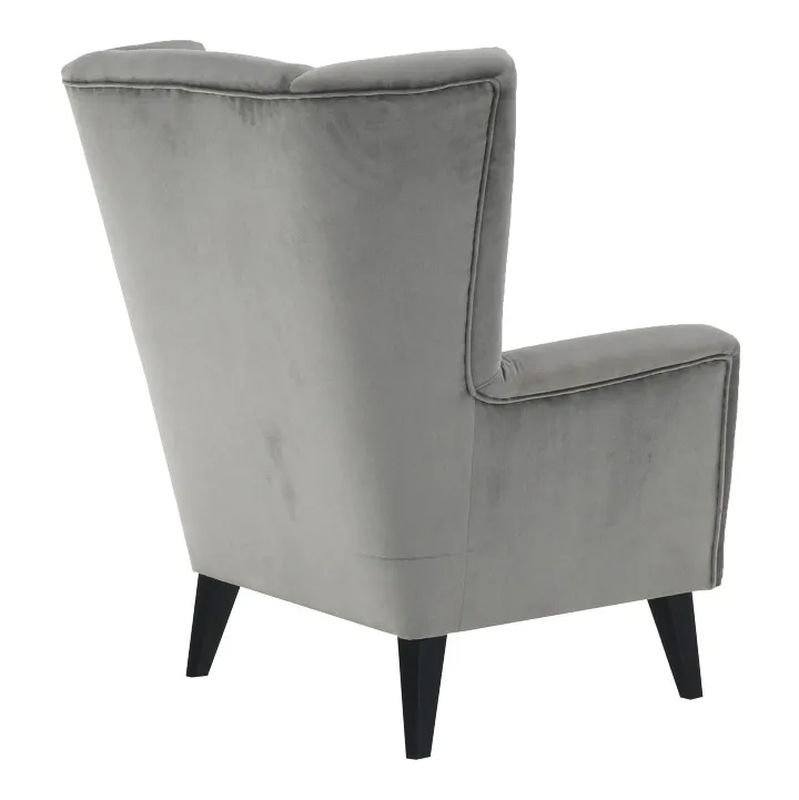 Kreslo-ušiak s vysokým operadlom, svetlosivé