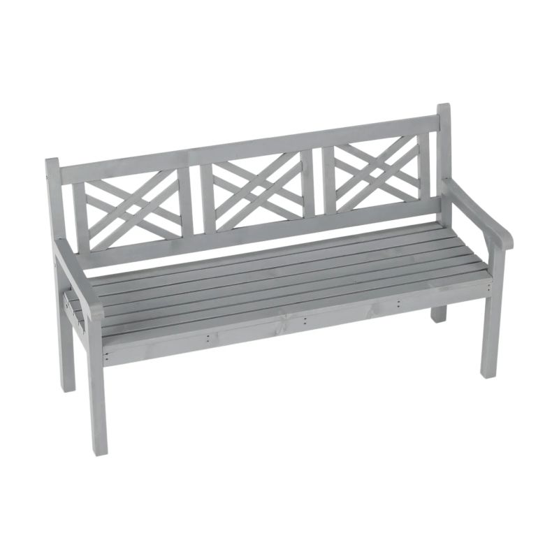 Drevená záhradná lavička v príjemnom sivom  prevedení