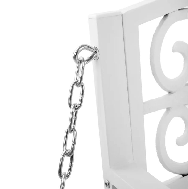 Záhradná závesná hojdačka biela