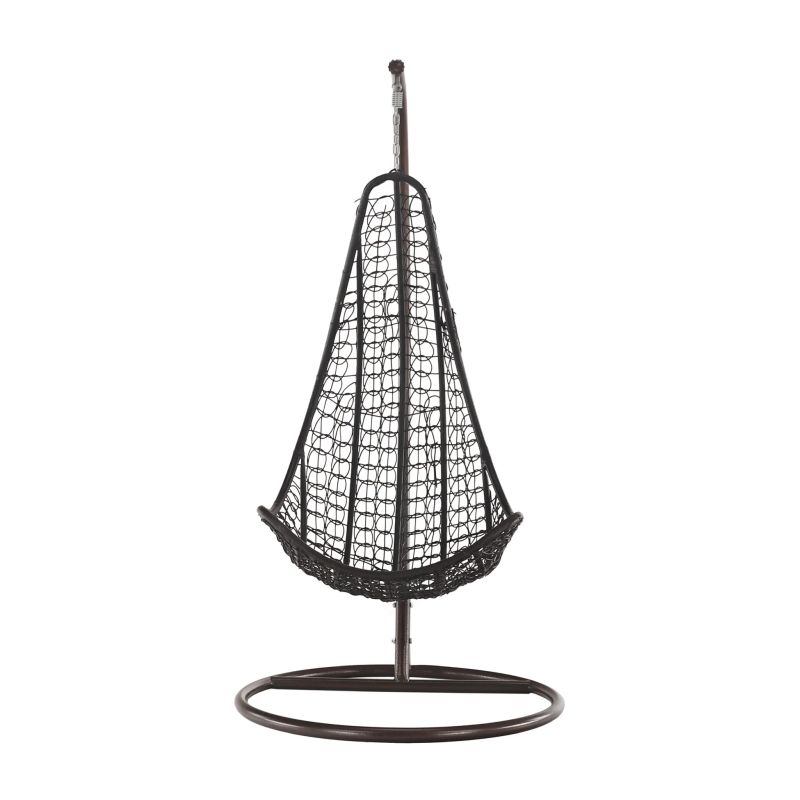 Závesné kreslo s jedinečným dizajnom hnedé