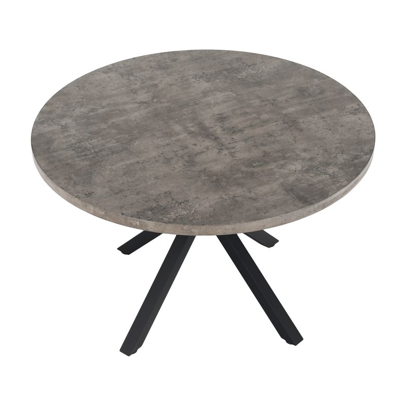 Okrúhly jedálenský stôl betón/čierna