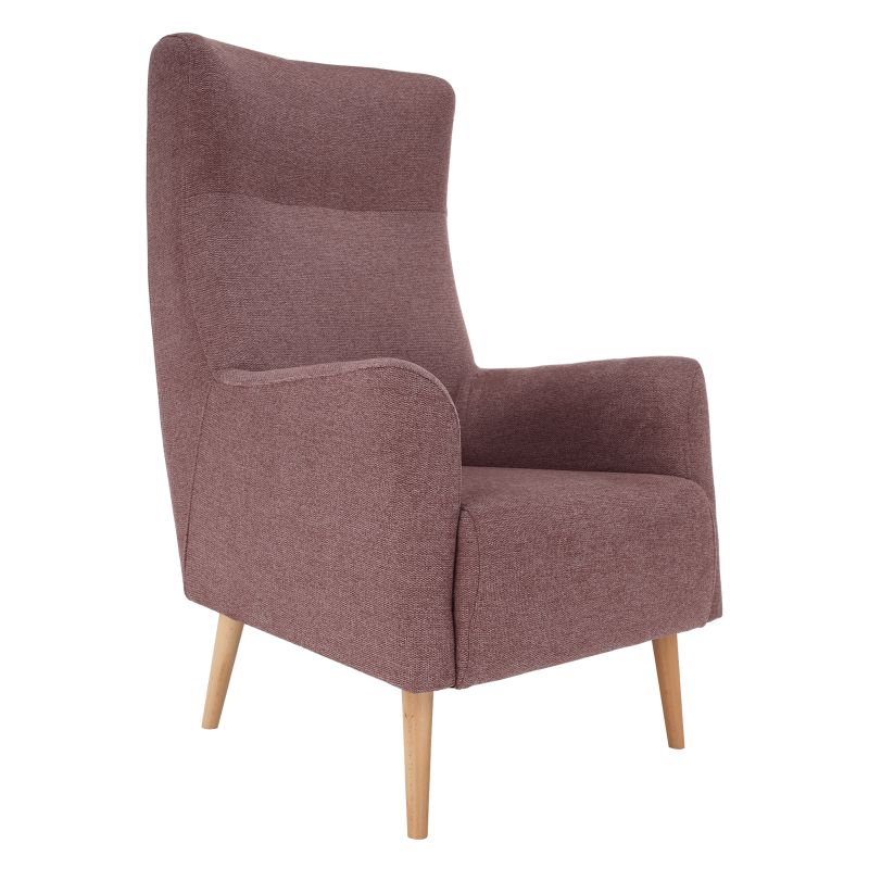 Komfortné kreslo ušiak, staroružová/buk