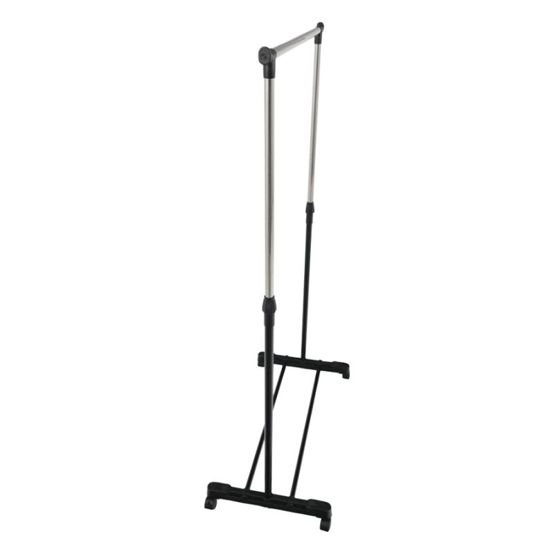 Pojazdný vešiak, nerezový, kov+čierny plast