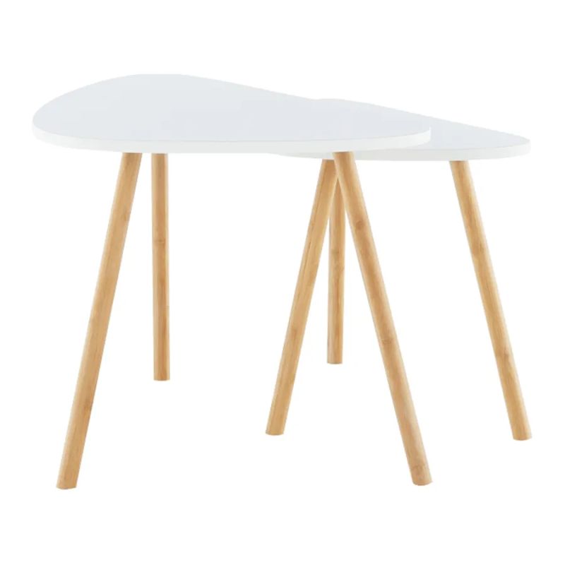 Sada dvoch konferenčných stolíkov, biela/prírodná