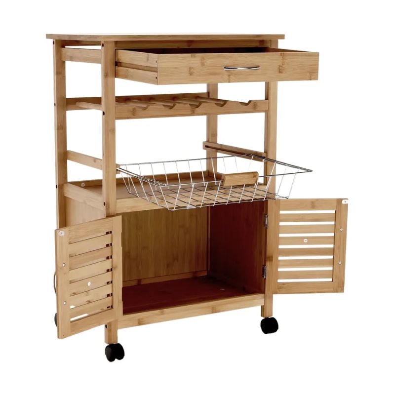 Bambusový servírovací vozík