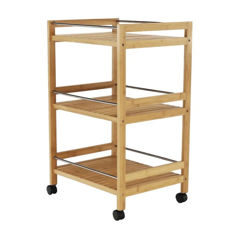 Jednoduchý bambusový servírovací vozík