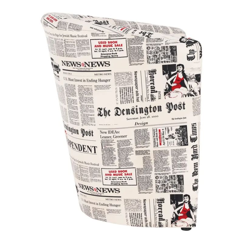 Elegantné kreslo, D-8 látka vzor noviny