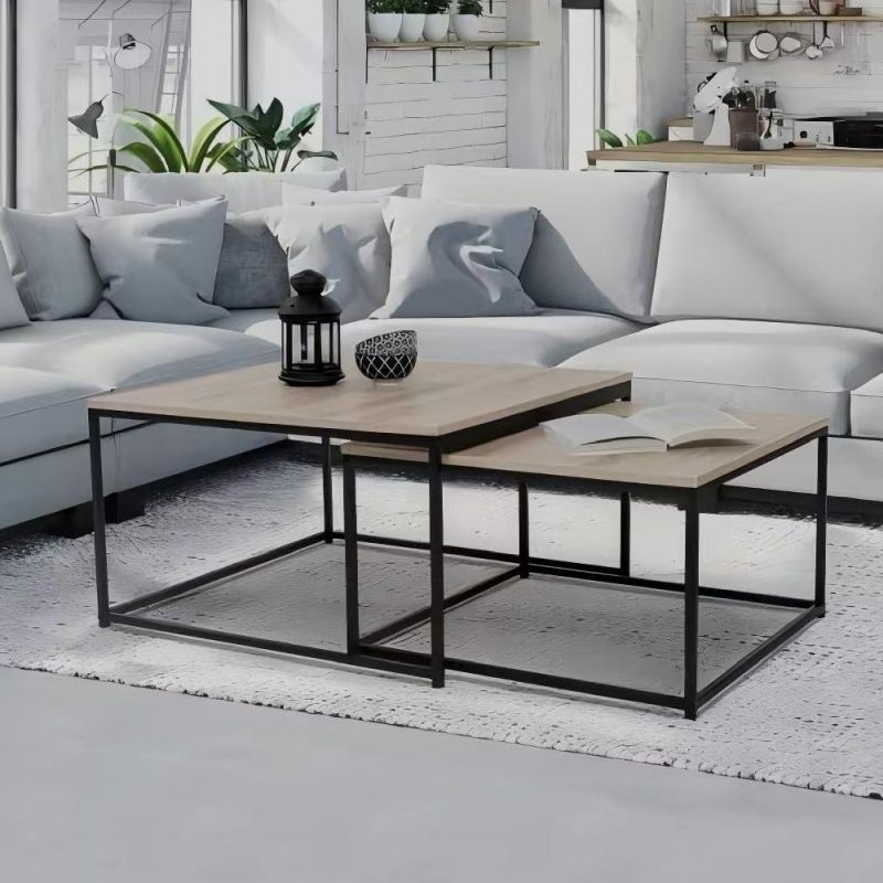 2 kusy konferenčných stolíkov TYP 1, dub sonoma-čierna