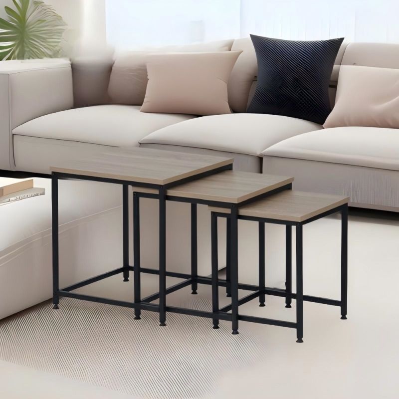 3 kusy konferenčných stolíkov TYP 3, dub sonoma-čierna