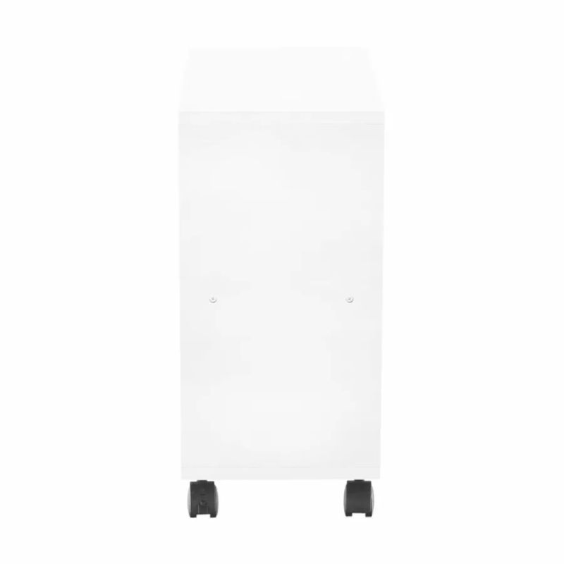 Príručný stolík na kolieskach z DTD biely