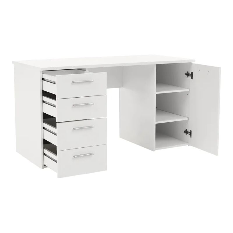 Praktický písací stôl vo farbe biela