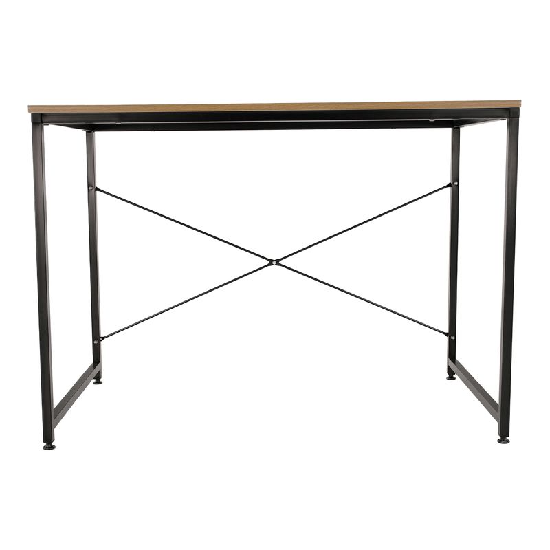 Písací stôl s kovovou konštrukciou, dub/čierna, 100x60 cm