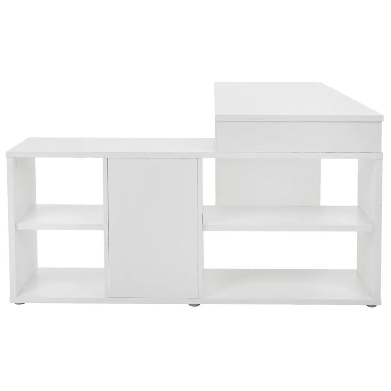 Praktický rohový písací stôl univerzálny, biela/betón