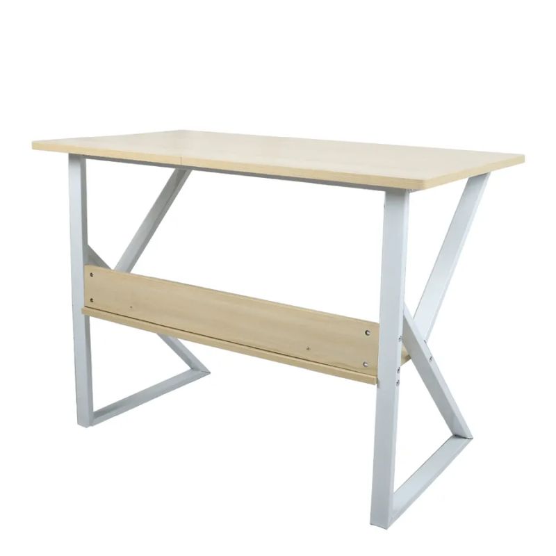 Písací stôl s policou, dub prírodný/biela, 80 cm