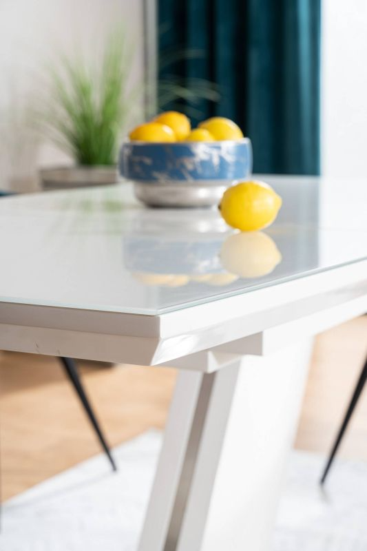 Stôl rozkladací s jedinečným dizajnom 120-160, biely mat