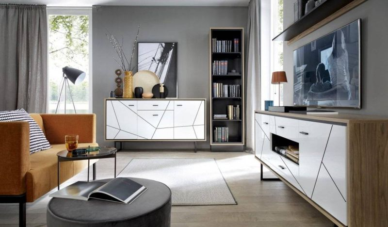 Konferenčný stolík v luxusnom vzhľade, dub catania/čierna perla