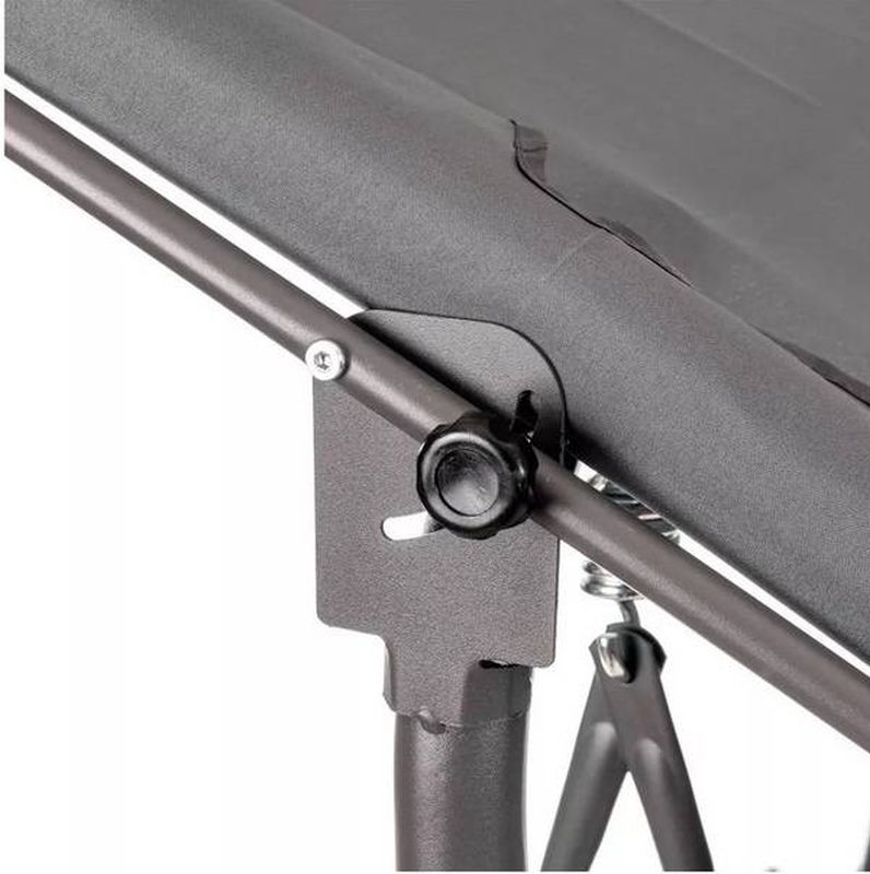 Záhradný hojdací trojsed so strieškou, tmavosivý