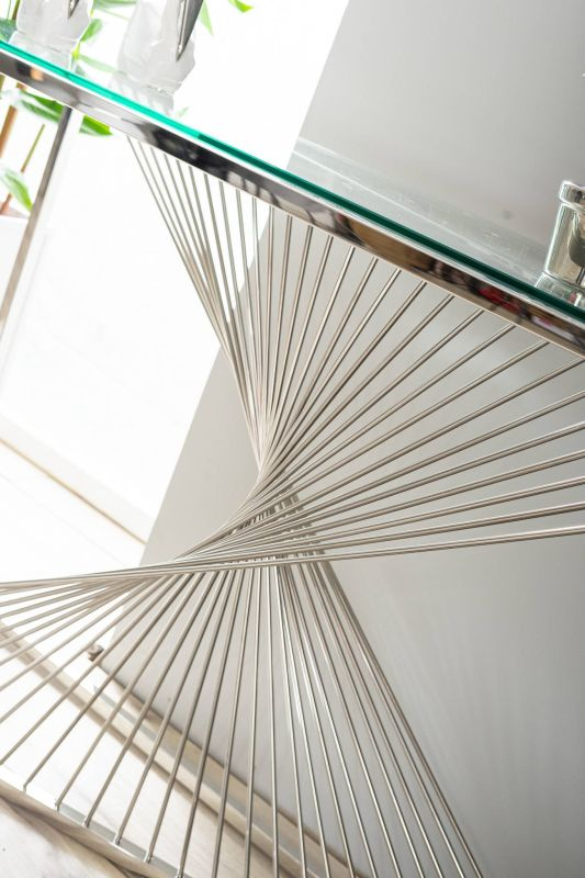 Originálny konzolový stolík, strieborný