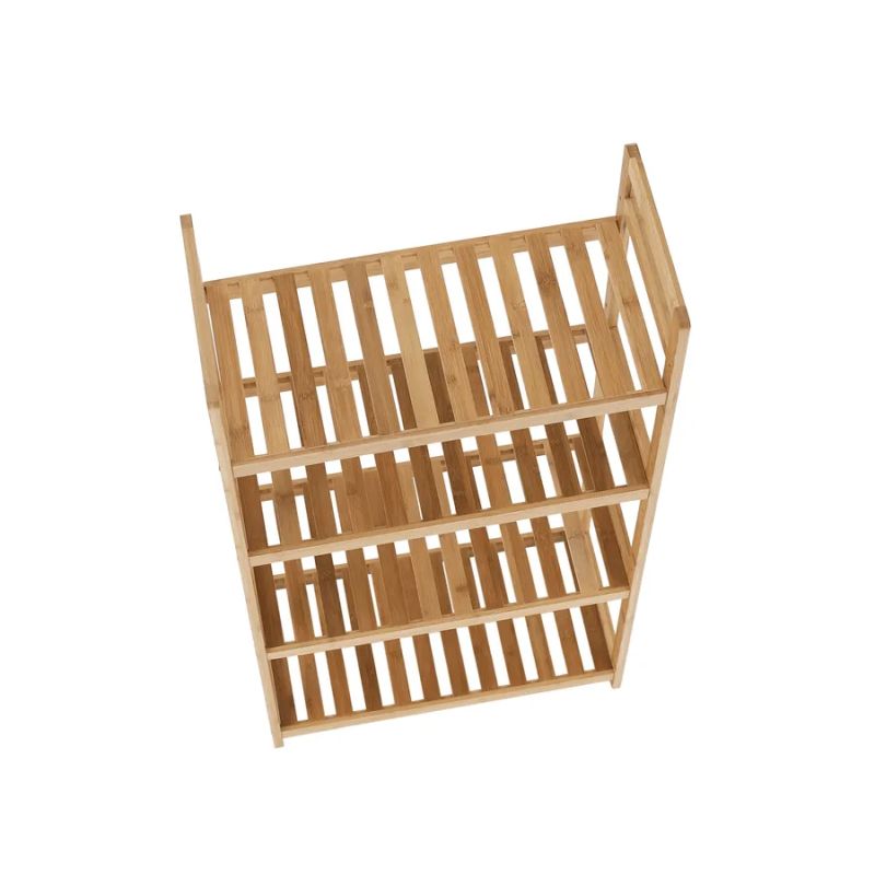 Praktický 4-policový bambusový regál