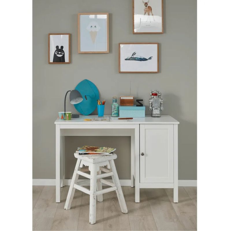 PC stôl so skrinkou 1D-1155, biely