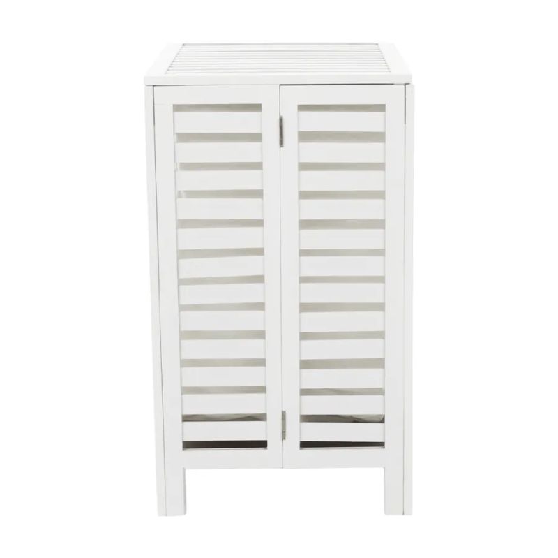 Kôš na bielizeň vyrobený z bambusu biely