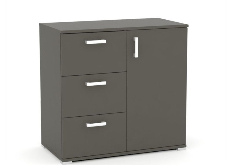 Praktická komoda 3-zásuvková s dvierkami - viac farebných prevedení