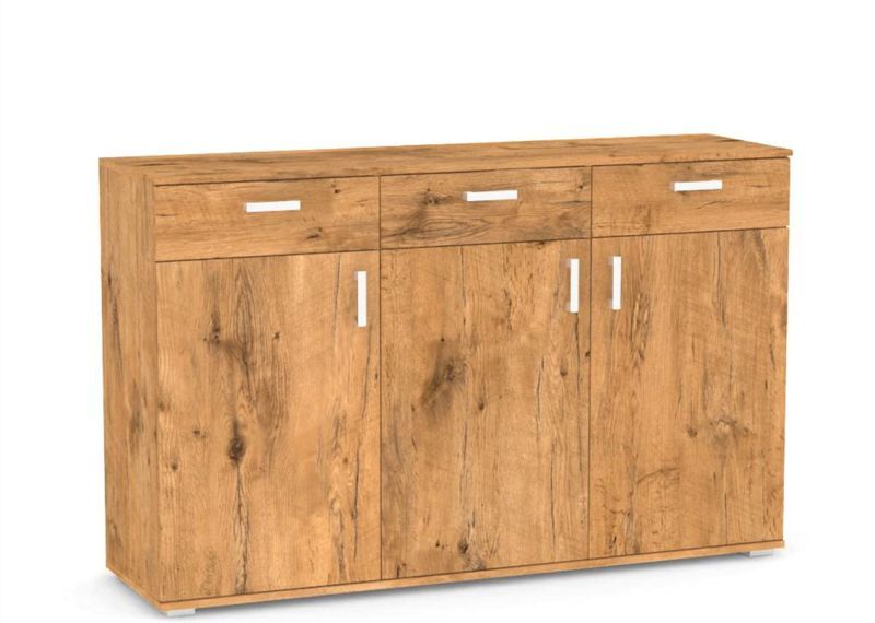 Praktická komoda 3-zásuvková s tromi dvierkami - viac farebných prevedení