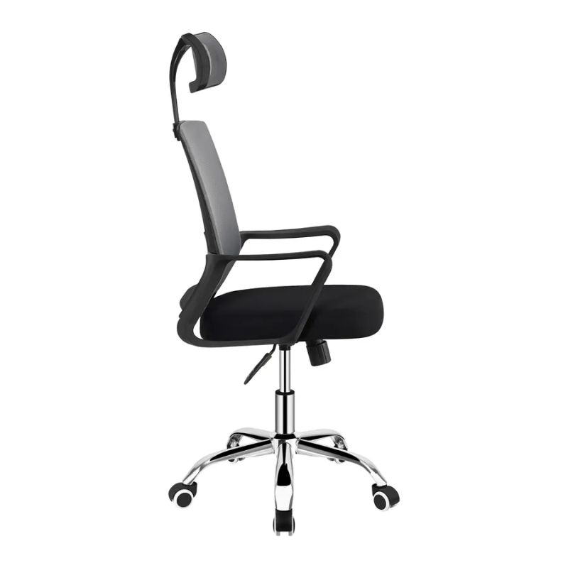 Kancelárske kreslo s ergonomickým tvarom, svetlosivá-čierna