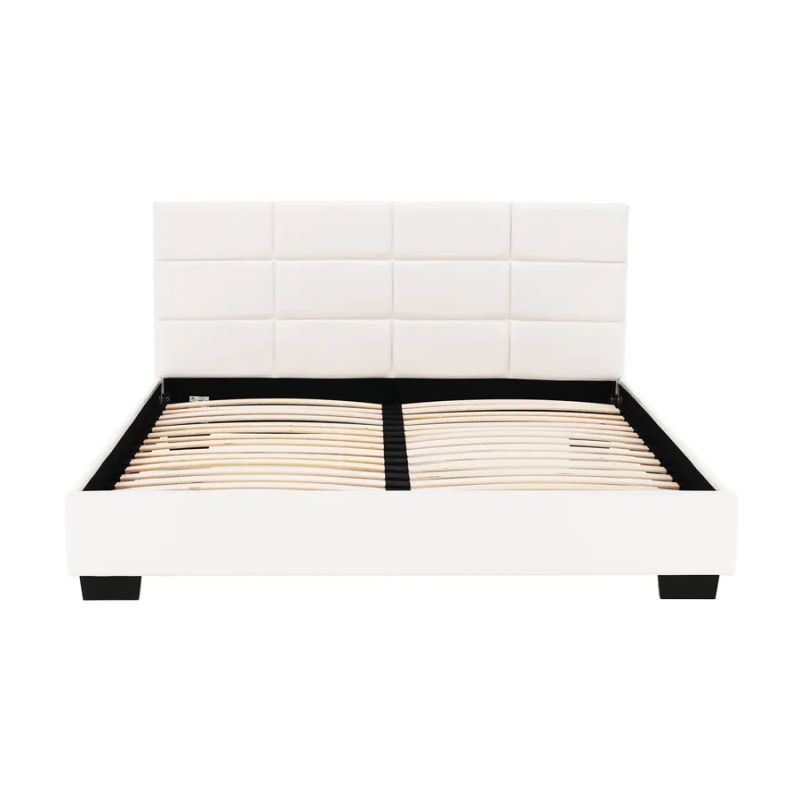 Manželská posteľ 160x200 v bielej textilnej koži