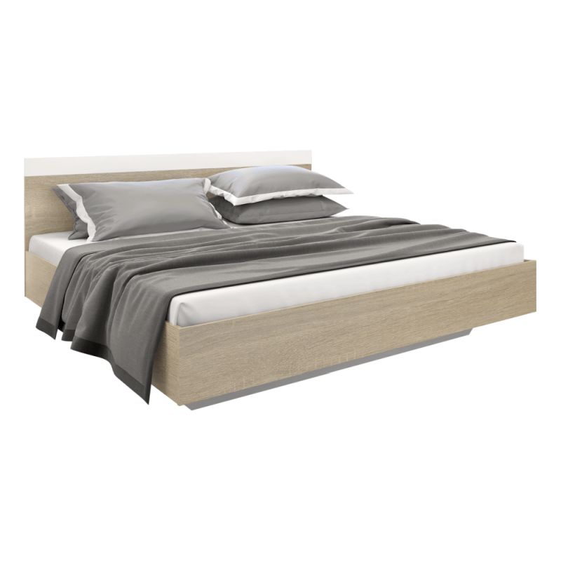 Moderná posteľ 180 vo farebnom prevedení dub sonoma a biela