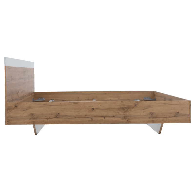 Manželská posteľ 180 v modernom farebnom prevedení dub wotan a biela