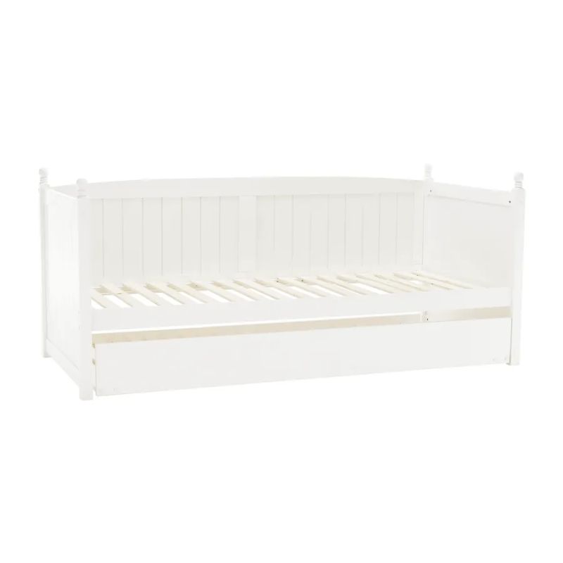 Posteľ s prístelkou 90, borovicové drevo v bielej farbe