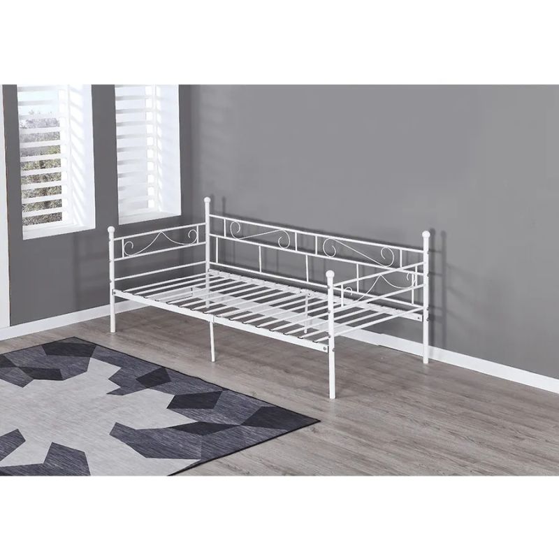 Kovová pohovka - jednolôžko 90, biela